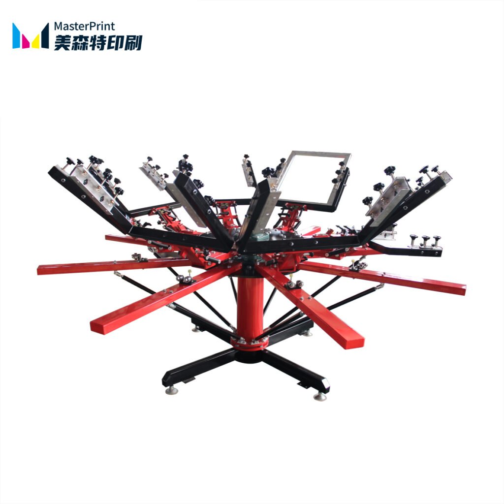 6 color 6 station screen printing machine