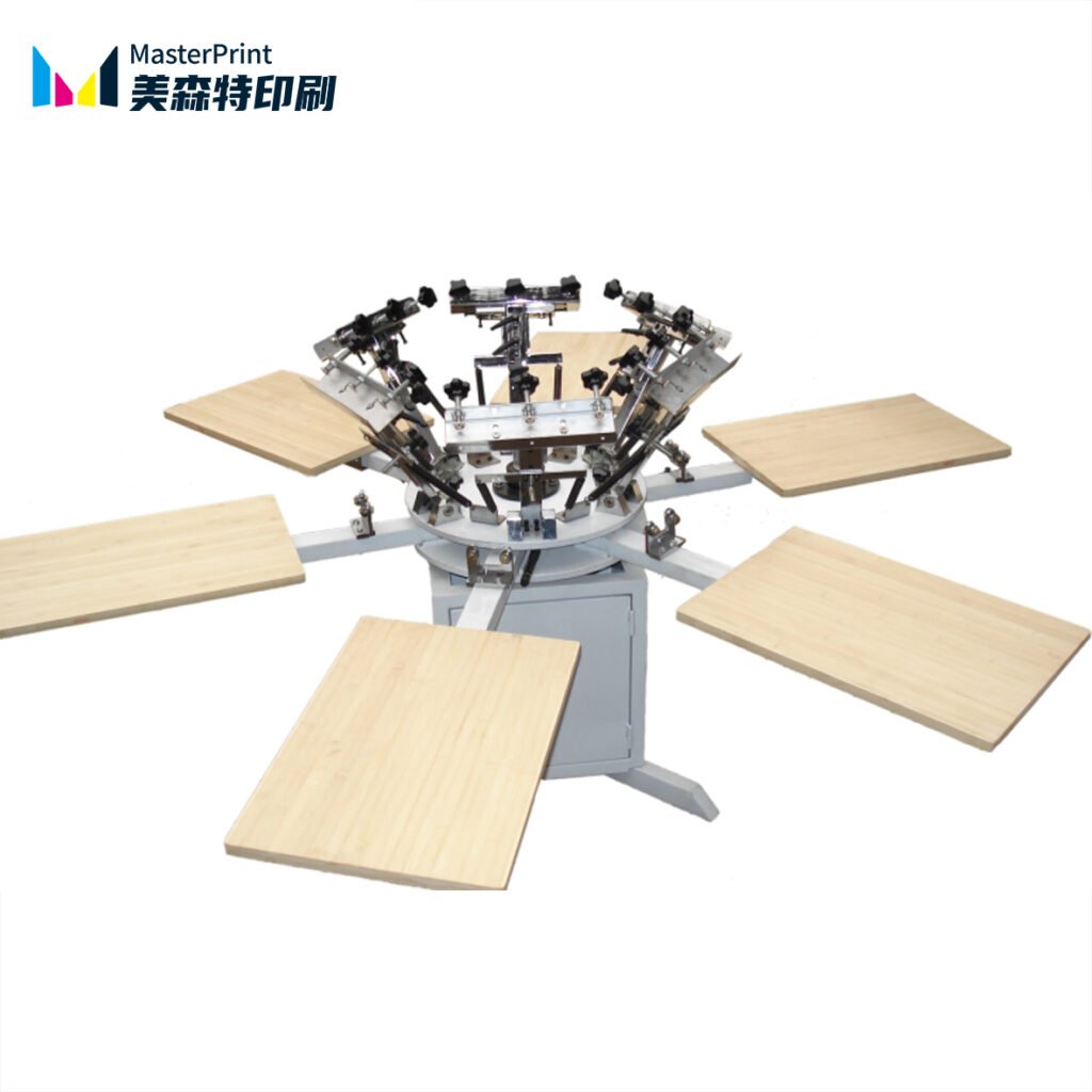 6 color 6 station screen printing machine