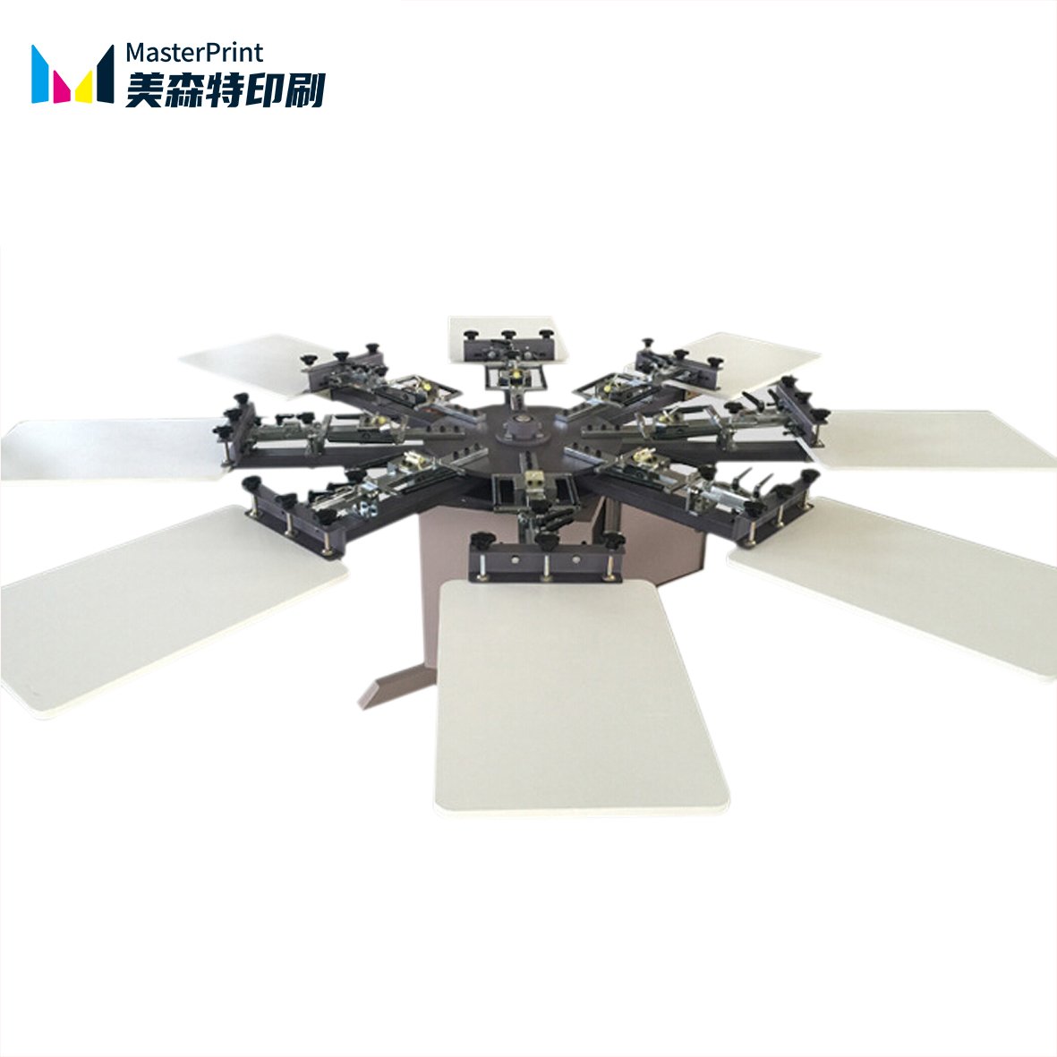 八色八工位丝网印刷机 木质台板可定制